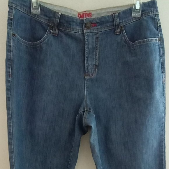 'SMITHS DUNGAREES' Wide leg Capri Size 10 Detailed stitching EUC - Picture 1 of 10